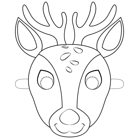 Deer Mask Coloring Page